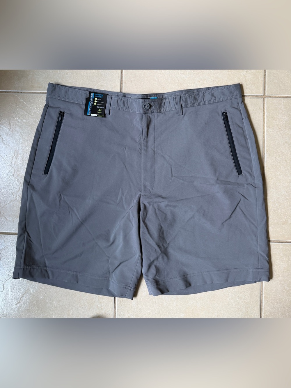 Roundtree Yorke Shorts Mens 44 Gray Performance Pocket Activewear ComfortStretch